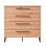 Commode à quatre tiroirs Crina 06, Couleur : Chêne Artisan, protection des bords ABS, Poignées & Pieds : Noir, dimensions : 95 x 91,5 x 42 cm, pour le salon