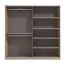Armoire penderie à portes coulissantes avec miroir Indika 10 | Chêne Artisan & Noir | 217,5 x 220 x 61 cm | Pour chambre