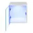 Vitrine suspendue sobre avec éclairage LED bleu Möllen 13, Couleur : Blanc - dimensions : 30 x 30 x 25 cm (h x l x p), avec fonction push-to-open