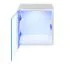 Meuble mural salon Valand 09 | Blanc/Noir | 170 x 280 x 40 cm | 3 vitrines suspendues