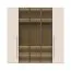 Grande armoire à trois portes vitrées Neiafu 15, couleur : cachemire, dimensions : 224 x 227 x 56 cm, avec éclairage intérieur, système de fermeture en douceur, trois tringles à vêtements