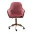 Chaise de bureau pivotante Apolo 117 rose et or | Siège ergonomique en velours | Design moderne et confort premium