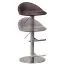 Tabouret de bar avec dossier | Hauteur réglable 54-79 cm | Pivotant 360° | Marron & Argent | Assise en simili cuir