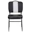 Chaise de salle à manger au design vintage, Couleur : Noir / Blanc / Chrome, avec assise et dossier rembourrés