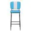 Chaise de bistrot au design rétro, couleur : bleu / blanc / chrome, avec structure en métal