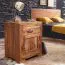Table de chevet en bois massif Sheesham | 60 x 50 x 40 cm | Idéale pour lit boxspring | 1 tiroir, 1 porte