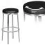 Tabouret de bar rond classique beige et argenté | Assise 360° pivotante | Rembourrage épais | Hauteur 76 cm