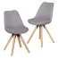 Lot de 2 chaises de salle à manger | Couleurs douces gris & bois clair | Pieds en hévéa massif, style scandinave