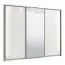 Armoire à portes coulissantes Bogati 04 | Blanc & Blanc brillant | 1 porte miroir | 2 tringles | 224 x 262,5 x 65,5 cm