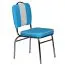 Chaise de salle à manger au design rétro, couleur : bleu / blanc / chrome, avec structure en métal