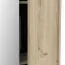 Armoire grand format à chaussures Matandu 01, une porte miroir, une porte, 6 rails à chaussures, 5 compartiments, Couleur : Chêne, dimensions : 176,5 x 83 x 24 cm, pour penderie