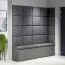 Panneaux rembourrés, lot de 10, Couleur : Anthracite, Revêtement : Velours, dimensions : 40 x 30 cm