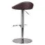 Tabouret de bar avec dossier | Hauteur réglable 54-79 cm | Pivotant 360° | Marron & Argent | Assise en simili cuir