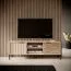 Petit meuble TV à quatre compartiments Fouchana 06, Couleur : Beige / Chêne Viking - Dimensions : 53 x 153 x 39,5 cm (H x L x P)
