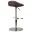 Tabouret de bar avec dossier | Hauteur réglable 54-79 cm | Pivotant 360° | Marron & Argent | Assise en simili cuir