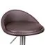 Tabouret de bar avec dossier | Hauteur réglable 54-79 cm | Pivotant 360° | Marron & Argent | Assise en simili cuir