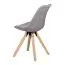 Lot de 2 chaises de salle à manger | Couleurs douces gris & bois clair | Pieds en hévéa massif, style scandinave