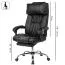 Chaise de bureau confortable Apolo 106, Couleur : Noir, avec repose-pieds extensible