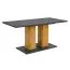 Table de salle à manger Kron à rallonge / Couleur : Chêne artisan / graphite / Étagère de 32 mm d'épaisseur / Pour 4 à 6 personnes / 140-180 x 80 x 75 cm / Table à pied central robuste