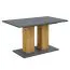 Table de salle à manger Kron à rallonge / Couleur : Chêne artisan / graphite / Étagère de 32 mm d'épaisseur / Pour 4 à 6 personnes / 140-180 x 80 x 75 cm / Table à pied central robuste