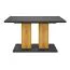 Table de salle à manger Kron à rallonge / Couleur : Chêne artisan / graphite / Étagère de 32 mm d'épaisseur / Pour 4 à 6 personnes / 140-180 x 80 x 75 cm / Table à pied central robuste