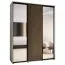 Armoire Mina avec miroirs blanc/chêne | Grand espace de rangement | Poignées métal noir | 235,2 x 200 x 60 cm | Idéale salon ou chambre