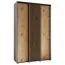 Armoire Tharo portes coulissantes | Blanc & chêne | Anti-poussière | Gain de place | 235,2 x 150 x 45 cm | Robuste