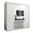 Armoire à portes coulissantes Robinyera 05 avec miroir | Blanc mat | 200 x 200 x 62 cm | Design moderne