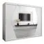 Armoire à portes coulissantes / Penderie Alphubel 06 avec miroir, Couleur : Blanc mat - Dimensions : 200 x 250 x 62 cm ( H x L x P)