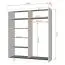 Armoire à portes coulissantes / Penderie avec miroir Gris-Blanc / Artisan / Gorski 11 / 218 x 183 x 61 cm / 2 portes / 6 compartiments / Suffisamment d'espace de rangement
