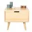 Table de nuit en pin massif naturel Aurornis 48 | 44 x 50 x 40 cm | Design moderne et chaleureux