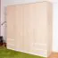 Armoire penderie Kiunga 15 | 200 x 200 x 60 cm | Finition hêtre et blanc | Organisation optimale