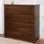 Commode en pin couleur noyer Junco 143, bois massif, avec 4 grands tiroirs, 100 x 100 x 42 cm, matériaux de haute qualité, beaucoup d'espace de rangement