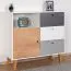 Commode chambre ado Syrina 08 | Blanc, gris & chêne | 96 x 103 x 45 cm | Design moderne