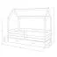 Lit cabane enfant en pin massif blanc | Tiroir rose | Sommier inclus | 80 x 160 cm