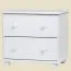 Commode / table de nuit en pin massif blanc Junco 153 - Dimensions : 55 x 60 x 40 cm (H x L x P)