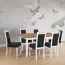 Table à manger GUNA grand format | Chêne/Blanc | 90 x 160/200 cm | Plateau 48 mm | Pieds en bois robustes
