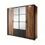 Chambre à coucher - Ensemble A Jendouba / 4 pièces / Couleur : Châtaigne / Anthracite / Système de fermeture Soft-Close / Poignées et pieds : Métal / Bords de protection en ABS / Deux tables de chevet