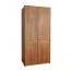 Armoire moderne avec système Soft Close Fazenda 01 | Finition huilée/cirée | Chêne partiellement massif | 222 x 104 x 61 cm | Brun foncé