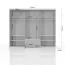 Armoire à portes battantes / armoire avec cadre Siumu 33, Couleur : Blanc / Blanc brillant - 226 x 277 x 60 cm (H x L x P)