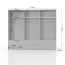 Armoire à portes battantes / armoire avec cadre LED Siumu 36, Couleur : Blanc / Blanc brillant - 226 x 277 x 60 cm (H x L x P)