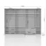 Armoire à portes battantes / armoire avec cadre LED Siumu 37, Couleur : Blanc / Blanc brillant - 226 x 322 x 60 cm (H x L x P)