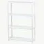 Étagère en pin massif blanc Junco 56A | 125 x 80 x 30 cm | Design moderne et robuste