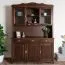 Vitrine spacieuse en pin massif Turakos 08 | Finition noyer | 214 x 150 x 50 cm | 5 portes, 5 tiroirs | Grand espace de rangement