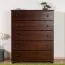 Commode en pin massif massif couleur noyer 139 - Dimensions : 123 x 100 x 42 cm (H x L x P)
