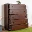 Commode en pin massif massif couleur noyer 139 - Dimensions : 123 x 100 x 42 cm (H x L x P)
