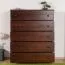 Commode en pin massif massif couleur noyer 139 - Dimensions : 123 x 100 x 42 cm (H x L x P)