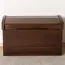 Grand coffre en pin massif massif couleur noyer 184, design simple, 44 x 68 x 43 cm, très grande longévité