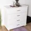 Commode blanche Columba 11 en pin massif | 4 grands tiroirs | 101 x 100 x 50 cm | Très spacieuse et robuste