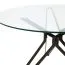Table de salle à manger noble Daures 65, plateau de table en verre trempé, pieds en noir, diamètre : 120 cm, table d'appoint ronde, très stable
